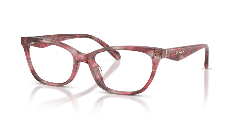 กรอบแว่นสายตา Coach HC6307U-5964 Rose Watercolor แว่นสายตา Coach HC6307U-5964 สีกุหลาบสไตล์สีน้ำ มุมสามส่วนสี่