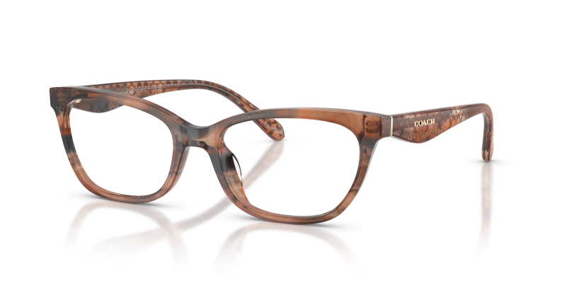 กรอบแว่นสายตา Coach HC6307U-5965 Pecan Watercolor แว่นสายตา Coach HC6307U-5965 สีพีแคนสไตล์สีน้ำ มุมสามส่วนสี่