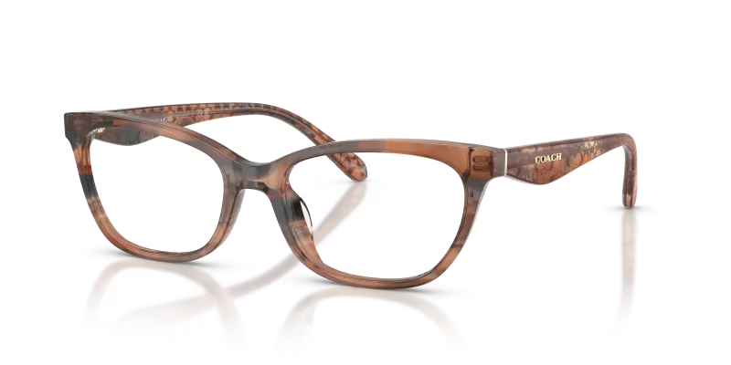 กรอบแว่นสายตา Coach HC6307U-5965 Pecan Watercolor แว่นสายตา Coach HC6307U-5965 สีพีแคนสไตล์สีน้ำ มุมสามส่วนสี่