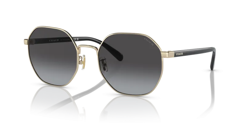 แว่นกันแดด Coach HC7147-90058G Shiny Light Gold Grey Gradient Coach HC7147-90058G 90058G แว่นกันแดดสีทองอ่อนประกาย สำหรับผู้หญิง