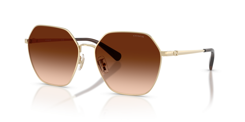 แว่นกันแดด Coach HC7194-900574 Shiny Light Gold Brown Gradient แว่นกันแดด Coach HC7194-900574 ทองอ่อนประกาย เลนส์ไล่ระดับสีน้ำตาล