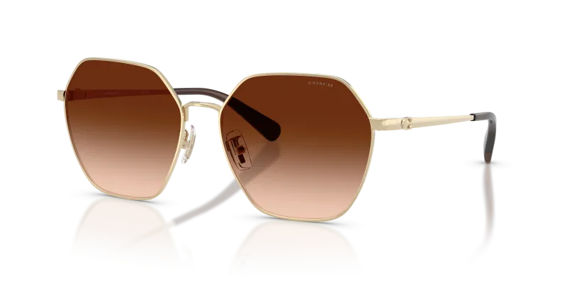 แว่นกันแดด Coach HC7194-900574 ทองอ่อนประกาย เลนส์ไล่ระดับสีน้ำตาล