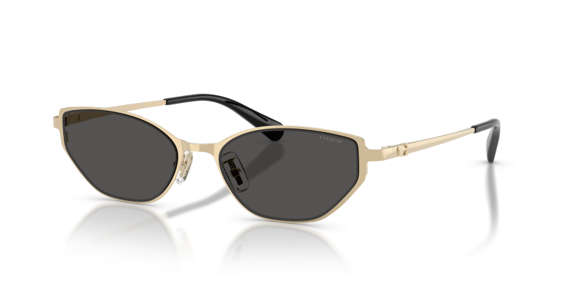 แว่นกันแดด Coach HC7196D-900130 Shiny Light Gold Grey Solid แว่นกันแดด Coach HC7196D-900130 ทองอ่อนประกาย เลนส์เทาสด มุมสามส่วนสี่