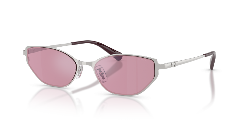 แว่นกันแดด Coach HC7196D-900587 Shiny Silver Rose Flash แว่นกันแดด Coach HC7196D-900587 เลนส์ปรอท Rose Flash มุมสามส่วนสี่