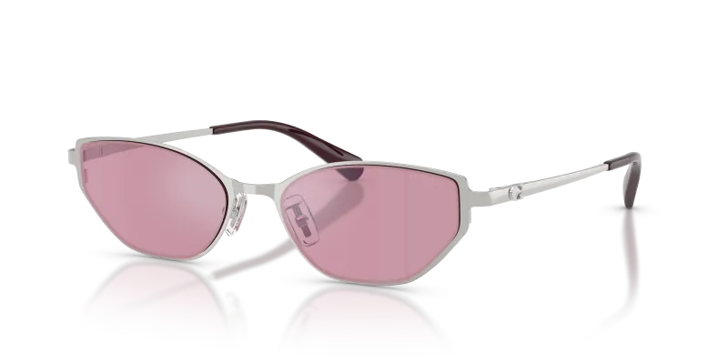 แว่นกันแดด Coach HC7196D-900587 Shiny Silver Rose Flash แว่นกันแดด Coach HC7196D-900587 เลนส์ปรอท Rose Flash มุมสามส่วนสี่
