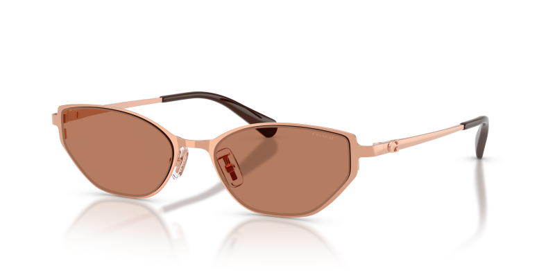 แว่นกันแดด Coach HC7196D-9407/3 Shiny Rose Gold Light Brown แว่นกันแดด Coach HC7196D-9407/3 ทองชมพูประกาย เลนส์น้ำตาลอ่อน มุมสามส่วนสี่