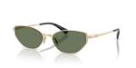 แว่นกันแดด Coach HC7196D-942982 Shiny Light Gold Green Solid แว่นกันแดด Coach HC7196D-942982 เลนส์สีเขียวสด มุมสามส่วนสี่