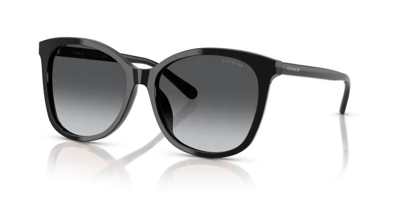 แว่นกันแดด Coach HC8271U-5002T3 Black Dark Grey Gradient Polarized Coach HC8271U-5002T3 5002T3 แว่นกันแดดโพลาไรซ์สีดำ สำหรับผู้หญิง