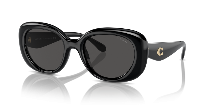 แว่นกันแดด Coach HC8391U-500287 Black Grey Solid Coach HC8391U-500287 500287 แว่นกันแดดทรงรีเลนส์สีเทาเข้ม ผู้หญิง
