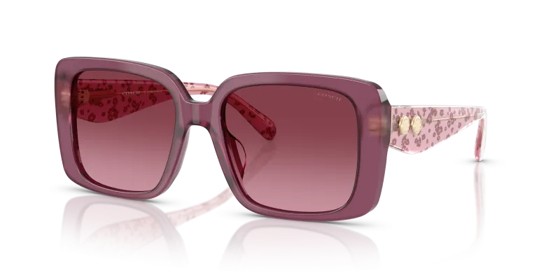 Coach HC8424U 59548H แว่นกันแดดสีม่วงสีขุ่น เลนส์ไล่ระดับม่วง สำหรับผู้หญิง