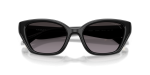 แว่นกันแดด Coach HC8434U-5002F4 Black Grey Gradient Polarized Coach HC8434U 5002F4 close-up ด้านหน้า