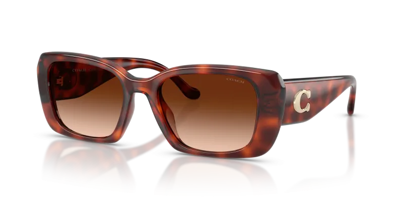 Coach HC8435U 577474 แว่นกันแดดลายกระสีคาราเมล ผู้หญิง