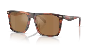 Coach HC8440U 5906/O แว่นกันแดดลาย Striated Caramel เลนส์ปรอทน้ำตาล สำหรับผู้ชาย