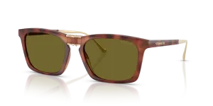 Coach HC8455 5774/2 แว่นกันแดดลายกระสีคาราเมล เลนส์เขียวสด สำหรับผู้ชาย