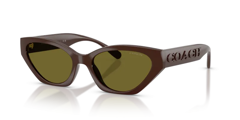 แว่นกันแดด Coach HC8459U-5957/2 มุมเฉียง สี Pecan สำหรับผู้หญิง