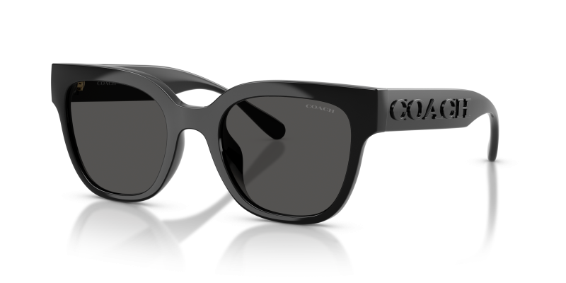 แว่นกันแดด Coach HC8460U-500287 Black Grey Solid แว่นกันแดด Coach HC8460U-500287 มุมเฉียง สีดำ สำหรับผู้หญิง