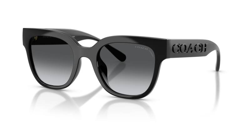 แว่นกันแดด Coach HC8460U-5002T3 Black Grey Gradient Polarized แว่นกันแดด Coach HC8460U-5002T3 มุมเฉียง สีดำ สำหรับผู้หญิง