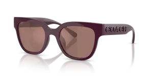 แว่นกันแดด Coach HC8460U-59596G มุมเฉียง สีม่วง สำหรับผู้หญิง