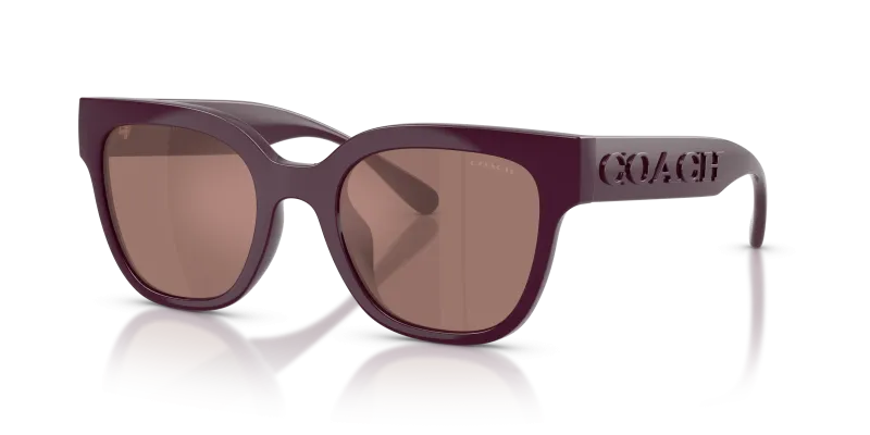 แว่นกันแดด Coach HC8460U-59596G มุมเฉียง สีม่วง สำหรับผู้หญิง