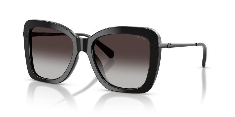 แว่นกันแดด Coach HC8461U-50028G Black Grey Gradient แว่นกันแดด Coach HC8461U-50028G สีดำ เลนส์ไล่ระดับสีเทา มุมสามส่วนสี่