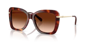 แว่นกันแดด Coach HC8461U-593874 ลายกระโทนน้ำตาลวอลนัท เลนส์ไล่ระดับสีน้ำตาล มุมสามส่วนสี่