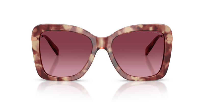 แว่นกันแดด Coach HC8461U-59608H ลายกระสีม่วง มุมด้านหน้า