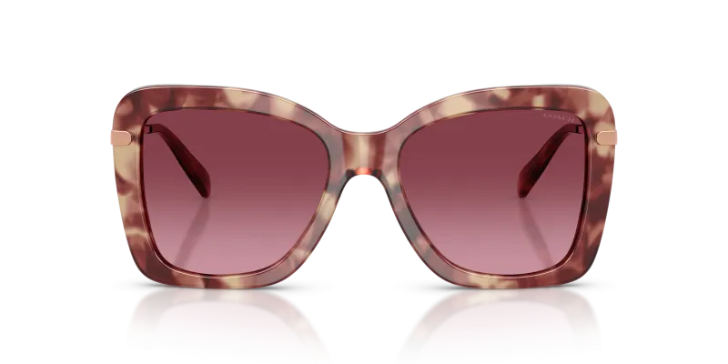 แว่นกันแดด Coach HC8461U-59608H ลายกระสีม่วง มุมด้านหน้า