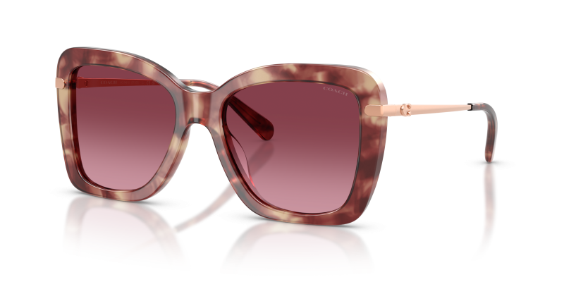 แว่นกันแดด Coach HC8461U-59608H Purple Tortoise Burgundy Gradient แว่นกันแดด Coach HC8461U-59608H เลนส์ไล่ระดับสีเบอร์กันดี มุมสามส่วนสี่