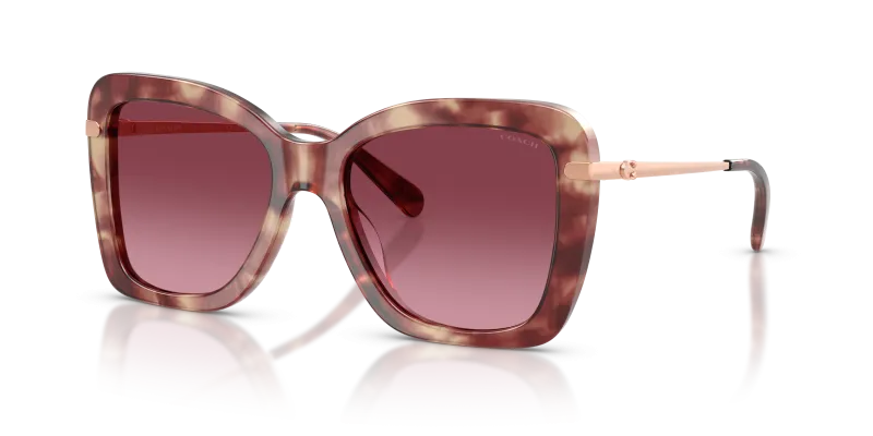 แว่นกันแดด Coach HC8461U-59608H Purple Tortoise Burgundy Gradient แว่นกันแดด Coach HC8461U-59608H เลนส์ไล่ระดับสีเบอร์กันดี มุมสามส่วนสี่