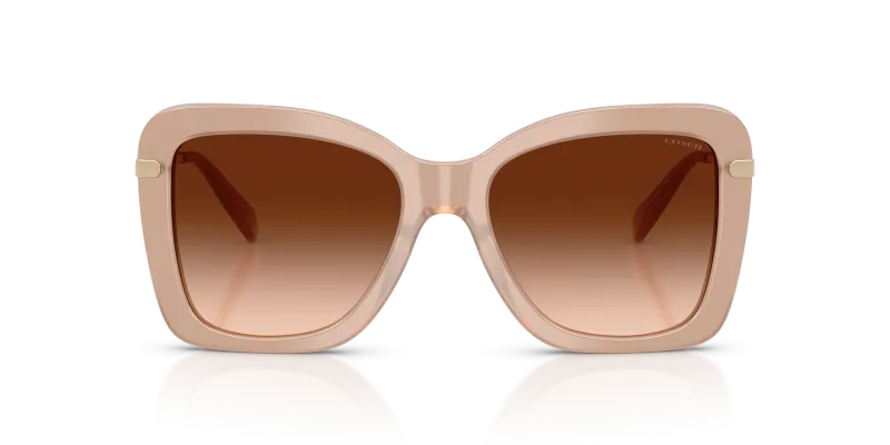 แว่นกันแดด Coach HC8461U-598074 น้ำตาลอ่อนสีขุ่น มุมด้านหน้า