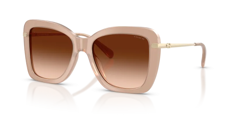 แว่นกันแดด Coach HC8461U-598074 เลนส์ไล่ระดับสีน้ำตาล มุมสามส่วนสี่