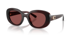 แว่นกันแดด Coach HC8463U-596375 Transparent Garnet Wine Solid แว่นกันแดด Coach HC8463U-596375 มุมเฉียง สีโกเมนโปร่งใส สำหรับผู้หญิง