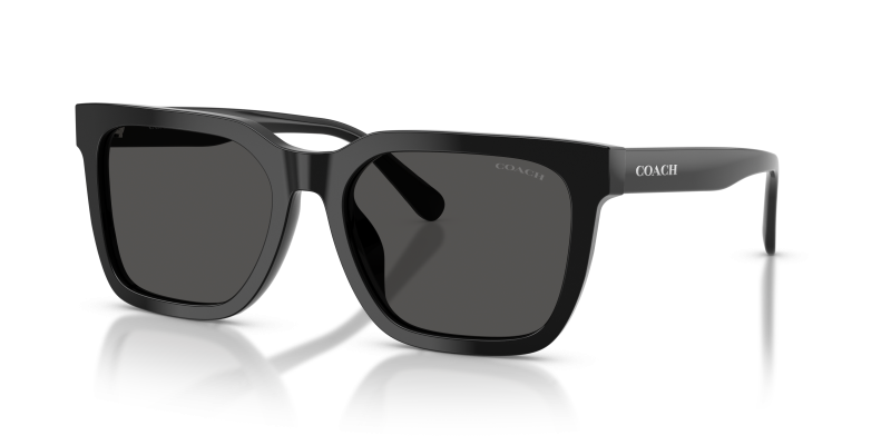 แว่นกันแดด Coach HC8466U-500287 Black Grey Solid แว่นกันแดด Coach HC8466U-500287 สีดำขัดเงา เลนส์สีเดียวโทนเทาสด