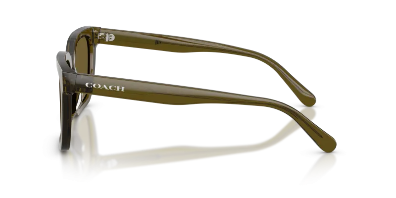 แว่นกันแดด Coach HC8466U-591073 มุมด้านข้าง ทรงสี่เหลี่ยมจัตุรัสขอบเต็ม