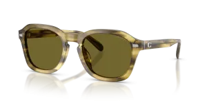แว่นกันแดด Coach HC8467U-5945/2 ลายเส้นโทนเขียวมะกอก เลนส์มะกอกสด
