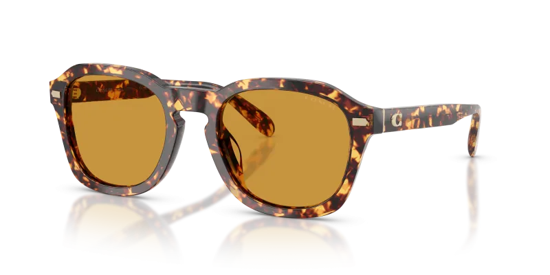 แว่นกันแดด Coach HC8467U-5974/3 ลายกระโทนมัสตาร์ด เลนส์มัสตาร์ด