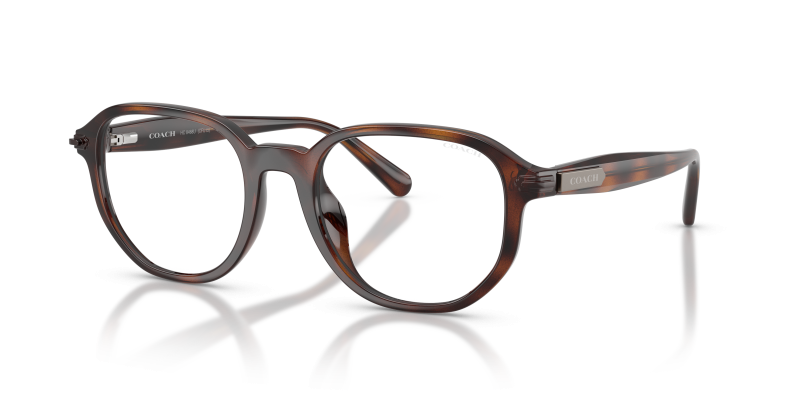 แว่นกันแดด Coach HC8468U-512073 Dark Tortoise Brown Solid แว่นกันแดด Coach HC8468U-512073 ลายเต่าเข้ม เลนส์น้ำตาลสด มุมสามส่วนสี่