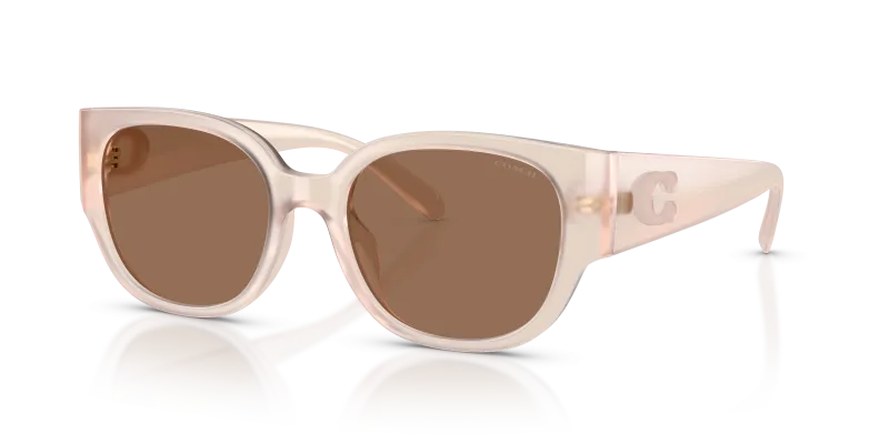 แว่นกันแดด Coach HC8469D-597673 Smoke Rose Brown Solid แว่นกันแดด Coach HC8469D-597673 มุมเฉียง สีกุหลาบสโมค สำหรับผู้หญิง