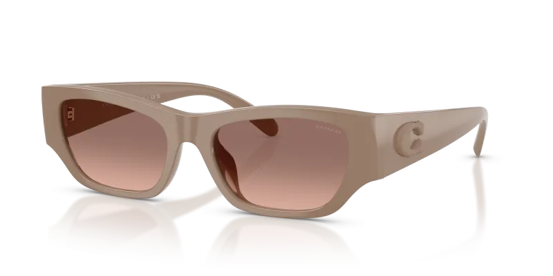 แว่นกันแดด Coach HC8470D-597513 Light Brown Brown Peach Gradient แว่นกันแดด Coach HC8470D-597513 มุมเฉียง สีน้ำตาลอ่อน สำหรับผู้หญิง