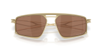 แว่นกันแดด Oakley Bushwick OO6031-06 Satin Light Gold Prizm Tungsten Polarized Oakley OO6031-06 603106 close-up ด้านหน้า