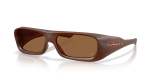 แว่นกันแดด Oakley Permian OO9520-10 Matte Translucent Mahogany Prizm Bronze Gradient แว่นกันแดด Oakley OO9520-10 มุมเฉียง สีมะฮอกกานีโปร่งใสเนื้อแมท สำหรับทุกเพศ