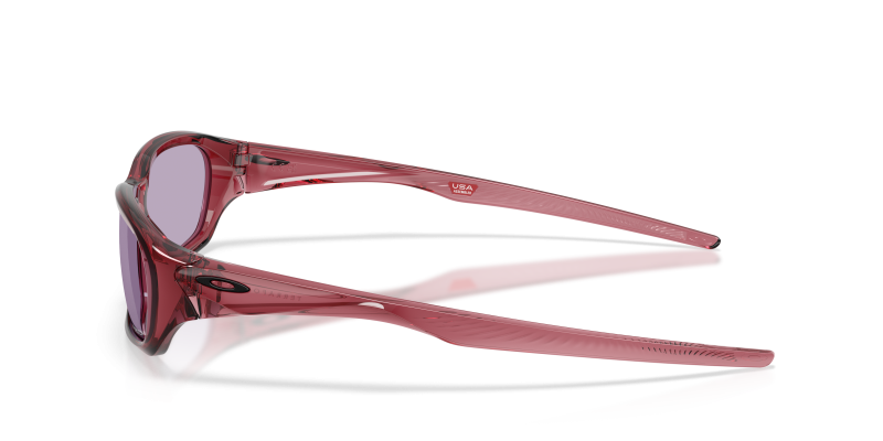 แว่นกันแดด Oakley OO9530-10 มุมข้าง ขาแว่นสีแดงเหล็กโปร่งใส
