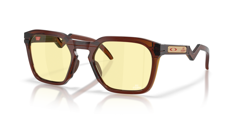 Oakley HSTN SQ OO9533-10 953310 แว่นกันแดดทรงสี่เหลี่ยมจัตุรัสสีเหลืองอำพันเข้ม ยูนิเซ็กซ์