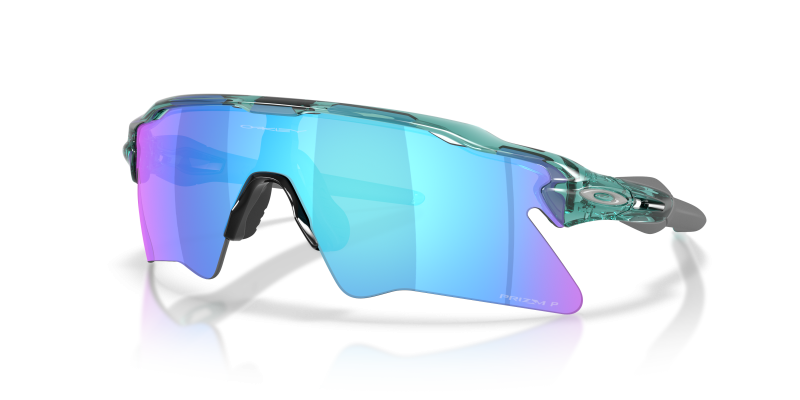 แว่นกันแดด Oakley Radar EV Heater OO9541-09 สีแปซิฟิกโปร่งใส Prizm Sapphire Polarized แว่นกันแดด Oakley OO9541-09 มุมเฉียง สีแปซิฟิกโปร่งใส สำหรับทุกเพศ