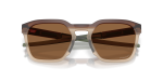 แว่นกันแดด Oakley HSTN SQ 2.0 OO9555-02 Matte Rootbeer Prizm Bronze แว่นกันแดด Oakley OO9555-02 close-up ด้านหน้า