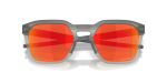 แว่นกันแดด Oakley HSTN SQ 2.0 OO9555-06 Matte Grey Smoke Prizm Ruby Polarized แว่นกันแดด Oakley OO9555-06 close-up ด้านหน้า