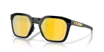 แว่นกันแดด Oakley HSTN SQ 2.0 OO9555-07 ดำขัดเงา Prizm 24K Polarized แว่นกันแดด Oakley OO9555-07 มุมเฉียง สีดำขัดเงา สำหรับทุกเพศ