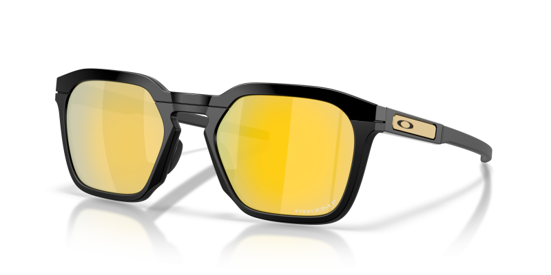 แว่นกันแดด Oakley HSTN SQ 2.0 OO9555-07 ดำขัดเงา Prizm 24K Polarized แว่นกันแดด Oakley OO9555-07 มุมเฉียง สีดำขัดเงา สำหรับทุกเพศ