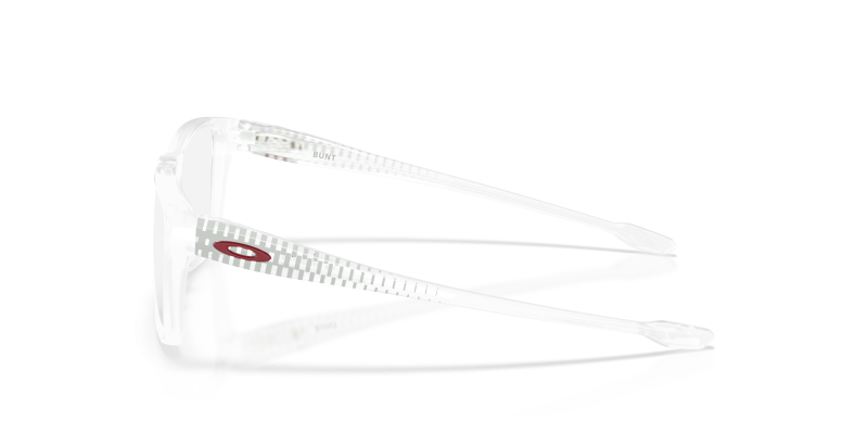 แว่นสายตา Oakley OY8026-11 มุมข้าง ขาแว่นสีใสเนื้อแมทและเทาพิมพ์ลายเบาะ