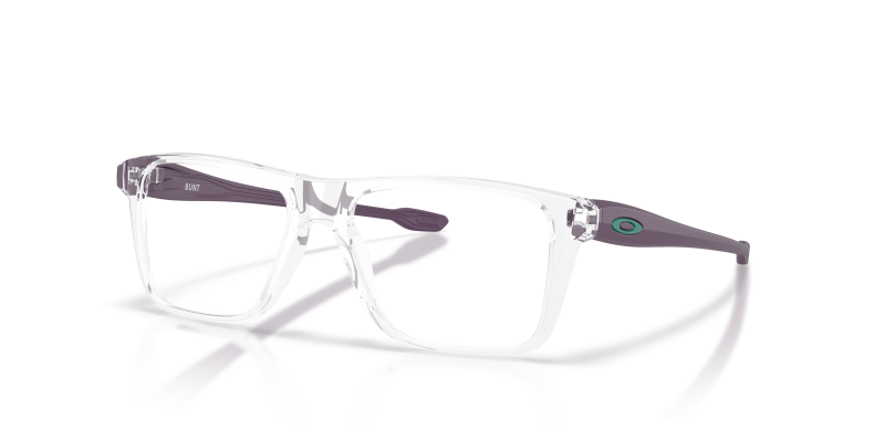 กรอบแว่นสายตา Oakley Youth Bunt OY8026-12 Polished Clear แว่นสายตา Oakley OY8026-12 มุมเฉียง สี Polished Clear สำหรับเด็กผู้ชาย